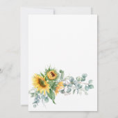 ひまわりユーカリベビー又はブライダルシャワーバイメール 招待状 (裏面)