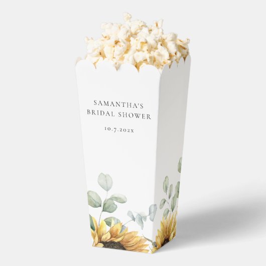 ひまわりユーカリラブインブルームブライダルシャワー フェイバーボックス (はじけた状態)