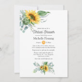 ひまわりユーカリ仮想ベビーまたはブライダルシャワー 招待状 (正面)