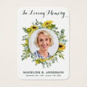 ひまわりユーカリ写真葬式祈りの言葉カード (正面)