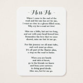 ひまわりユーカリ写真葬式祈りの言葉カード (裏面)