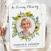 ひまわりユーカリ写真葬式祈りの言葉カード