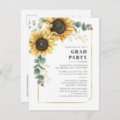 ひまわりユーカリ卒業2025パーティー インビテーションポストカード (正面/裏面)