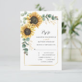 ひまわりユーカリ植物学結婚のQRコード 出欠カード (スタンド正面)