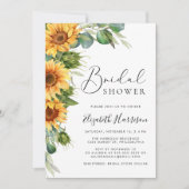 ひまわりユーカリ水彩ウェディングシャワー 招待状 (正面)