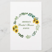 ひまわりユーカリ水彩ブライダルシャワーゲーム (裏面)