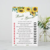 ひまわりユーカリ水彩ブライダルシャワーゲーム (スタンド正面)