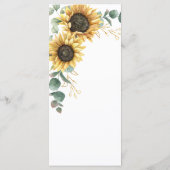 ひまわりユーカリ水彩植物結婚の メニュー (裏面)