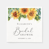 ひまわりユーカリ水彩色のウェディングシャワー スタンダードカクテルナプキン (正面)