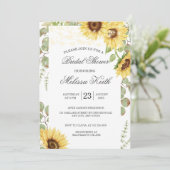 ひまわりユーカリ糸ライトブライダルシャワー 招待状 (スタンド正面)