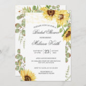 ひまわりユーカリ糸ライトブライダルシャワー 招待状 (正面/裏面)