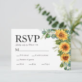 ひまわりユーカリ素朴プトゥスウッドQRコードRSVPカード 出欠カード (スタンド正面)