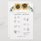 ひまわりユーカリ結婚の旅程プログラム 便箋 (正面/裏面)