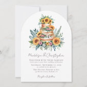 ひまわりユーカリ結婚ケーキ 招待状 (正面)