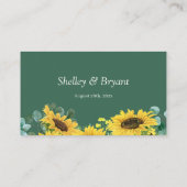 ひまわりユーカリ結婚プオンラインRSVP QRコード エンクロージャーカード (裏面)