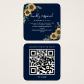 ひまわりユーカリ結婚プタスのウェブサイトQRコードRSVP (正面&裏面)