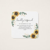 ひまわりユーカリ結婚プタスのウェブサイトQRコードRSVP (正面)