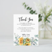 ひまわりユーカリ結婚式レセプションカード (スタンド正面)