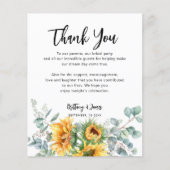 ひまわりユーカリ結婚式レセプションカード (正面)