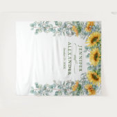 ひまわりユーカリ結婚式写真バックドロップ タペストリー (正面(横))