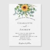 ひまわりユーカリ結婚式招待状磁石 (正面)