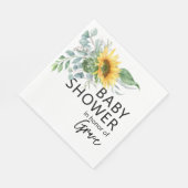 ひまわりユーカリ緑の赤ちゃんシャワー スタンダードランチョンナプキン (角)