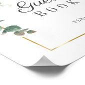 ひまわりユーカリ葉ブライダルシャワー標識 ポスター (角)