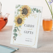 ひまわりユーカリ開花ウェディングカードとギフト 台座サイン (インサイチュ)