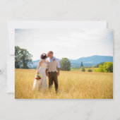 ひまわりユーカリ2枚写真 結婚式 サンキューカード (裏面)