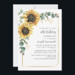 ひまわりユーカリ80thバースデーパーティー 招待状<br><div class="desc">80th Birthday Party Sunflower Eucalyptus招待状カスタマイズはクリック「パーソナライズ」ボタンで簡単に行える。誕生日やブライダルシャワーなどに最適</div>