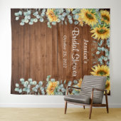 ひまわりユーカリ ブライダルシャワー フォトバックドロップ タペストリー (インサイチュ(横))