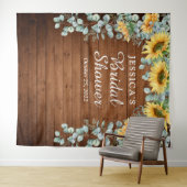 ひまわりユーカリ ブライダルシャワー フォトバックドロップ タペストリー (インサイチュ(横))