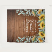 ひまわりユーカリ ブライダルシャワー フォトバックドロップ タペストリー (正面(横))