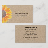 ひまわりヨガインストラクタークラフトビジネスカード 名刺 (正面/裏面)