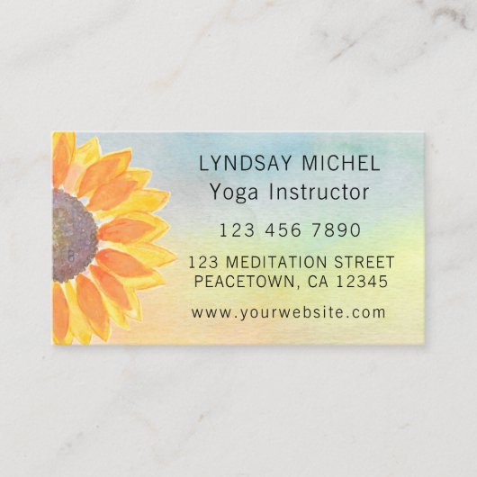 ひまわりヨガインストラクター名刺 名刺 (正面)