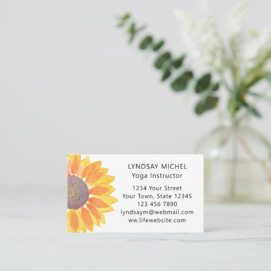 ひまわりヨガインストラクター名刺 名刺 (スタンド正面)