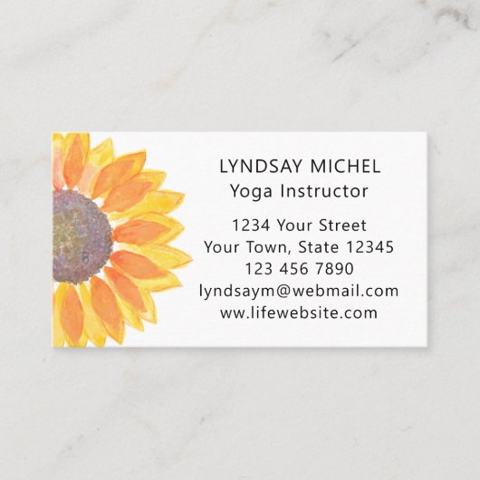 ひまわりヨガインストラクター名刺 名刺 (正面)