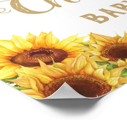 ひまわりライオンベビーシャワー誕生日ウェルカムサイン ポスター (角)