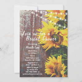 ひまわりライト素朴カントリーブライダルシャワー 招待状