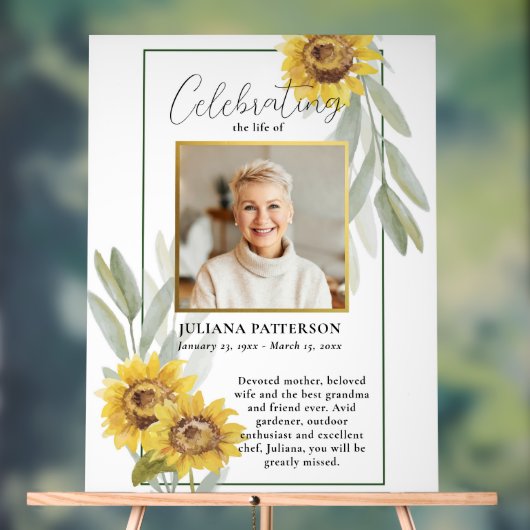 ひまわりライフお祝い写真歓迎葬儀 アクリルサイン (ニュートラル)