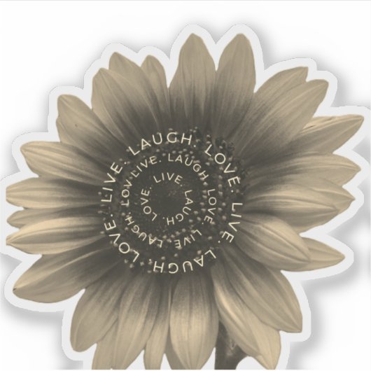 ひまわりライブ、笑い、愛 シール (正面)