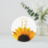 ひまわりラウンドウェディングテーブルナンバーカード 招待状 (スタンド正面)