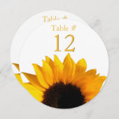 ひまわりラウンドウェディングテーブルナンバーカード 招待状 (正面/裏面)