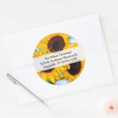 ひまわりラウンド差出人住所ラベル ラウンドシール (封筒)