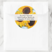 ひまわりラウンド差出人住所ラベル ラウンドシール (バッグ)