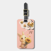 ひまわりラゲッジタグ付き可愛いバニー ラゲッジタグ (正面縦)