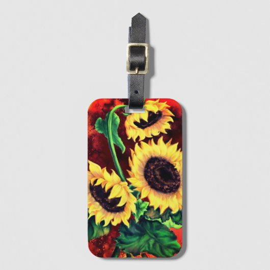 ひまわりラゲージタグ絵画-'s ラゲッジタグ (正面縦)