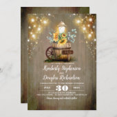 ひまわりランタン素朴フローラ秋の結婚式 招待状 (正面/裏面)