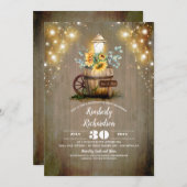 ひまわりランタン素朴フローラ秋卒業 招待状 (正面/裏面)