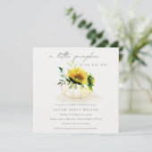 ひまわりリトルフローラカボチャ赤ちゃんシャワー招待状 サンキューカード (スタンド正面)